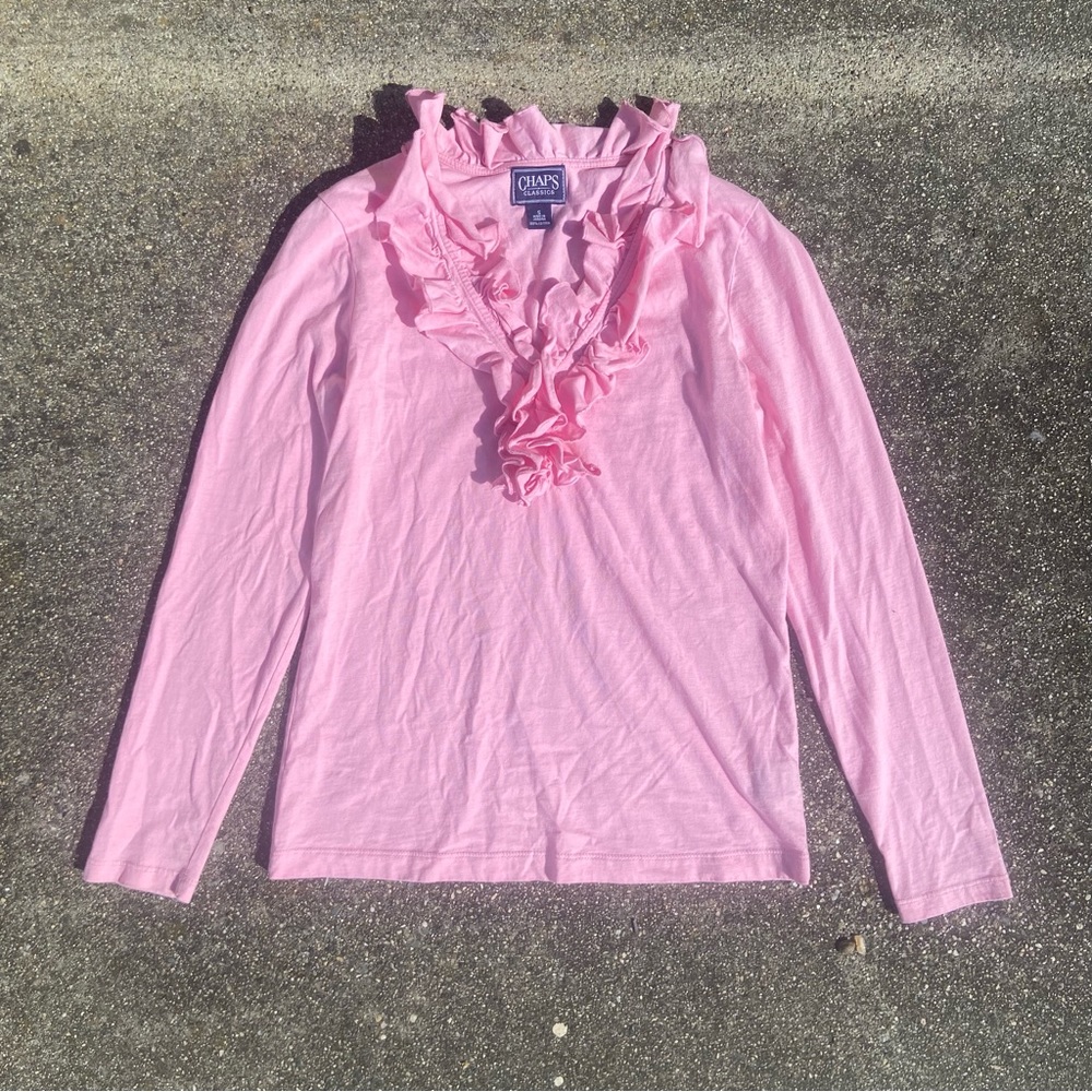 Chaps Classics Ruffle Tee